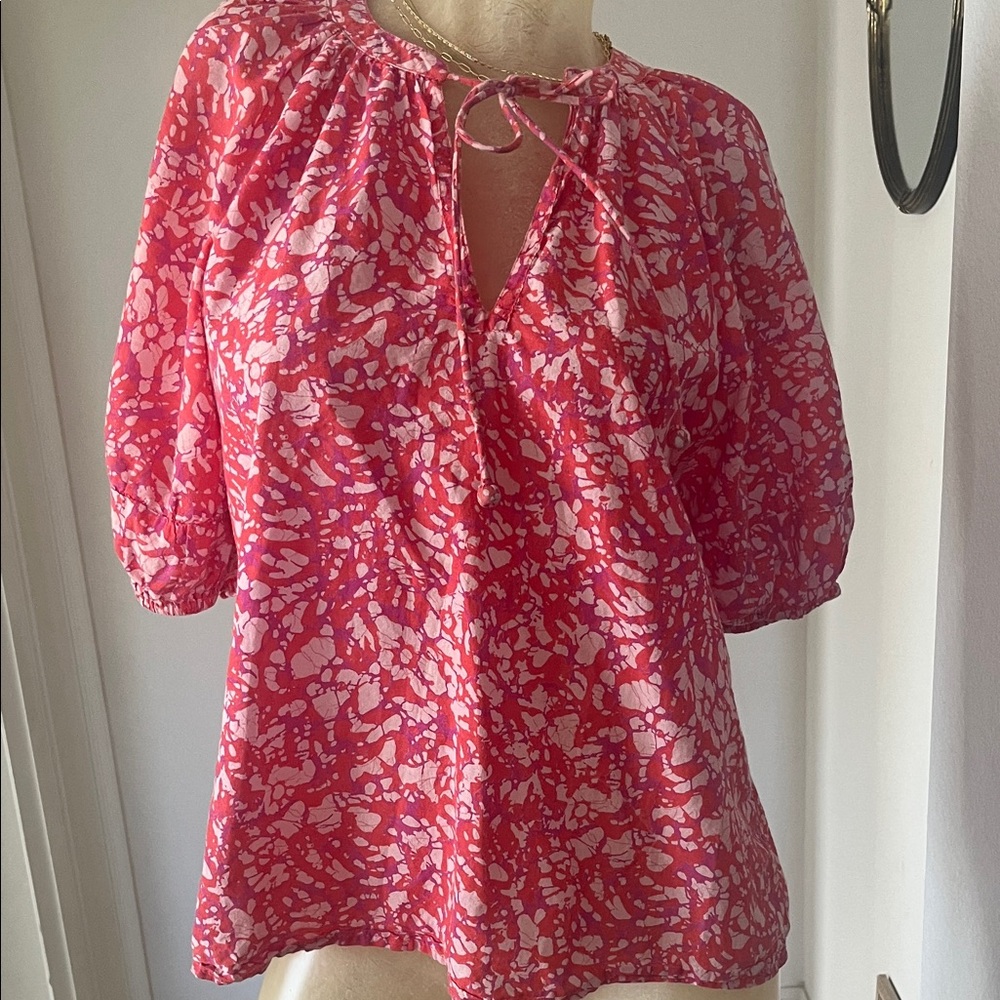House of Harlow 1960 Pink and White Blouse